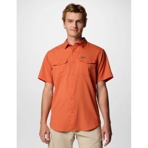 Columbia Men Utilizer II Short Sleeve Omni Shade Orange Outdoor Shirt Size XL